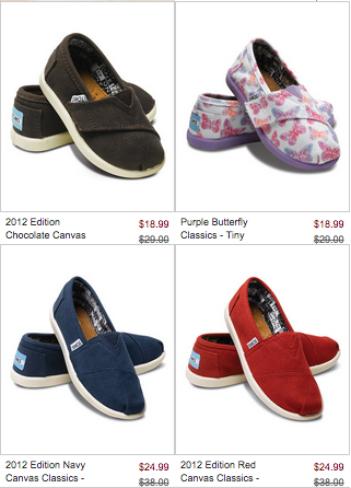 TOMS Shoes up to 35% off Regular Prices Starting at $18.99 + Free ...