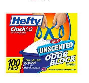 Hefty CinchSak Odor Block Trash Bags