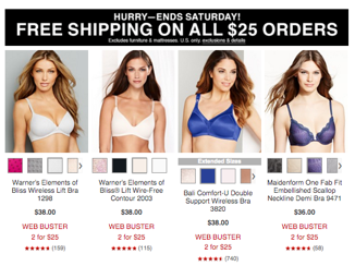 Macy's.com: Bras 2 for $25, or Panties 6 for $25 Plus Free