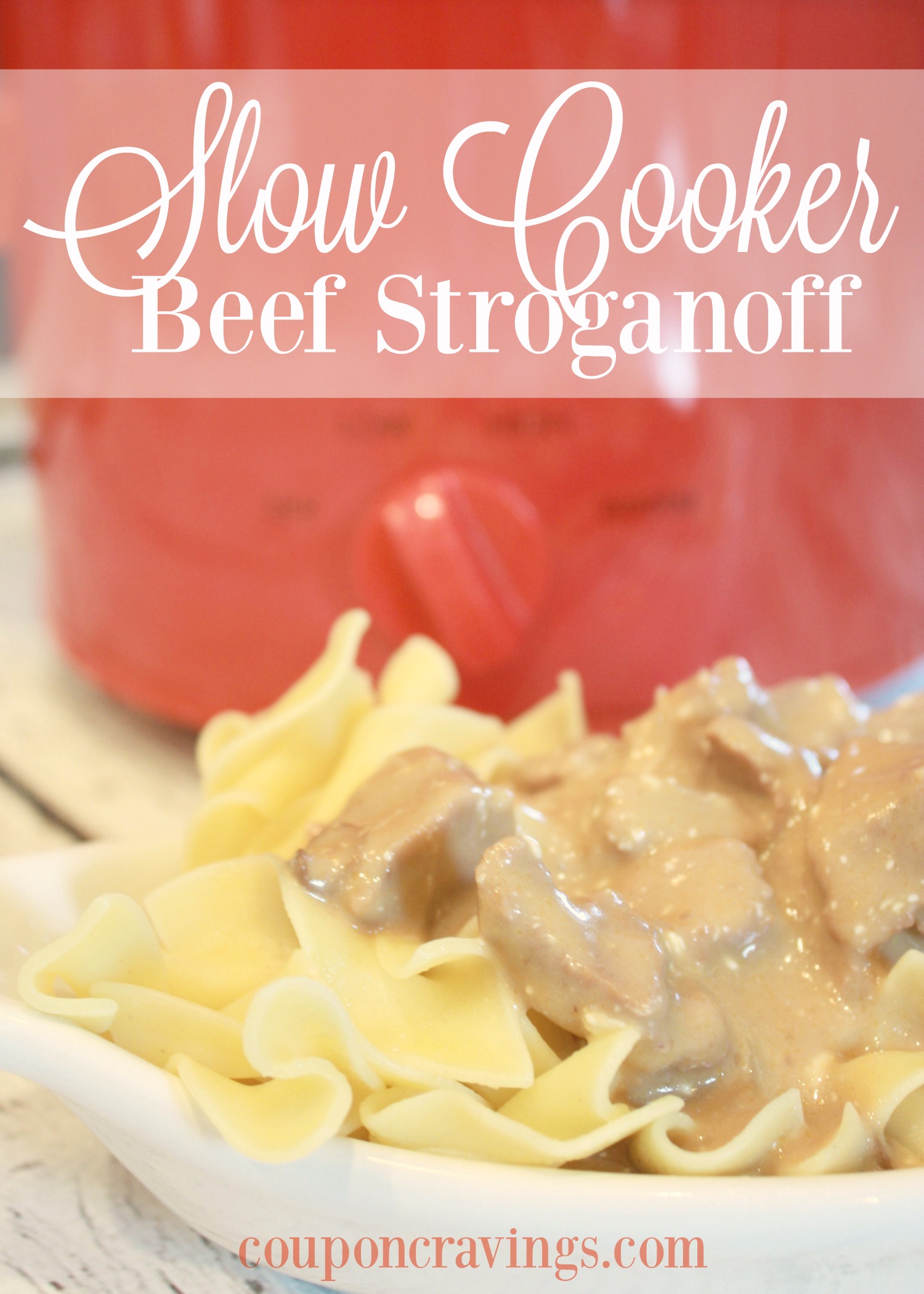 Slow Cooker Beef Stroganoff ~ An easy crock pot meal featuring tender beef and hearty mushrooms in a sour cream sauce. This is an easy weeknight meal to serve too, as most of the cooking is done while you are away. The best kind of weeknight dinner recipes!