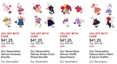 sale on our generation doll sets