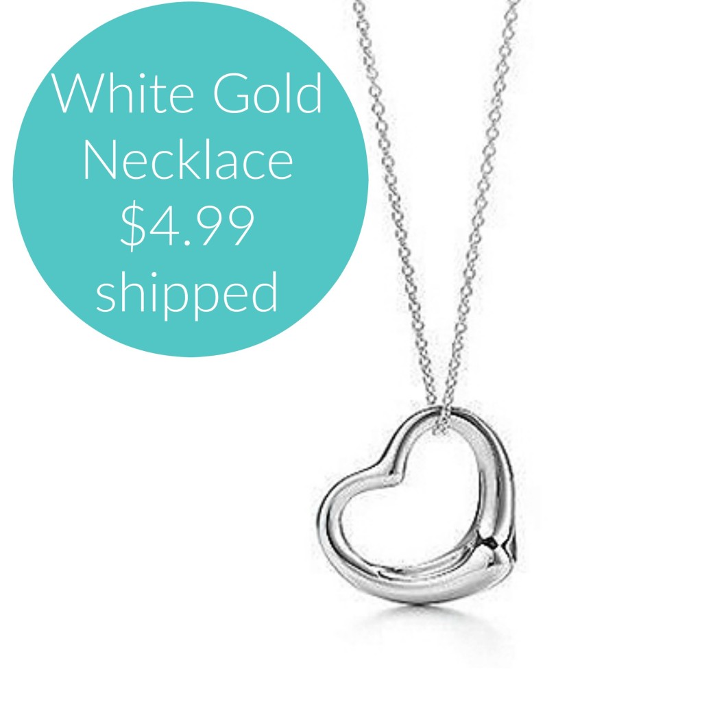 White Gold Plated Heart Pendant