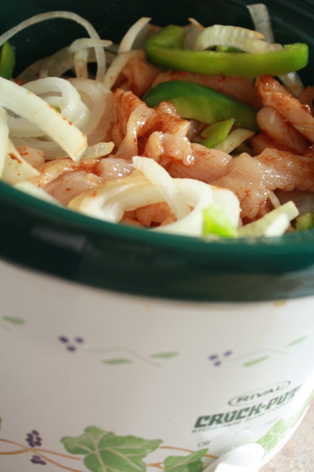 crockpot chicken fajitas served in tortillas