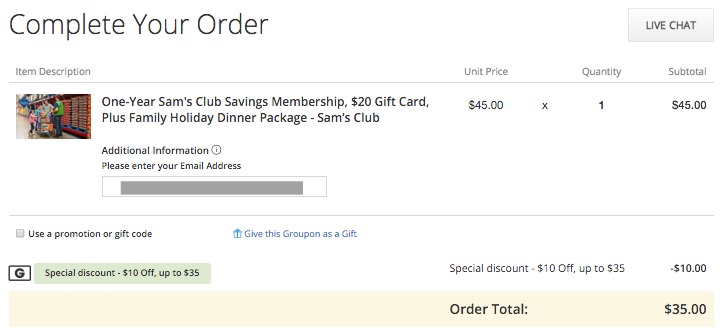 groupon cart