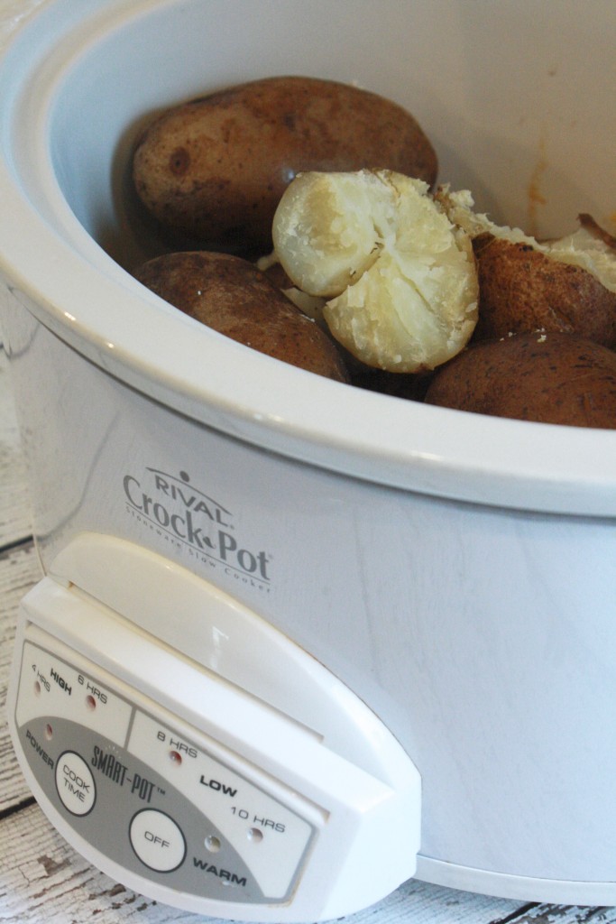 It doesn't get ANY easy than these slow cooker potatoes baked to perfection! 
