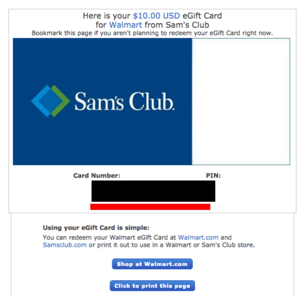 FREE $10 Sam's Gift Card for Sam's Club Members!