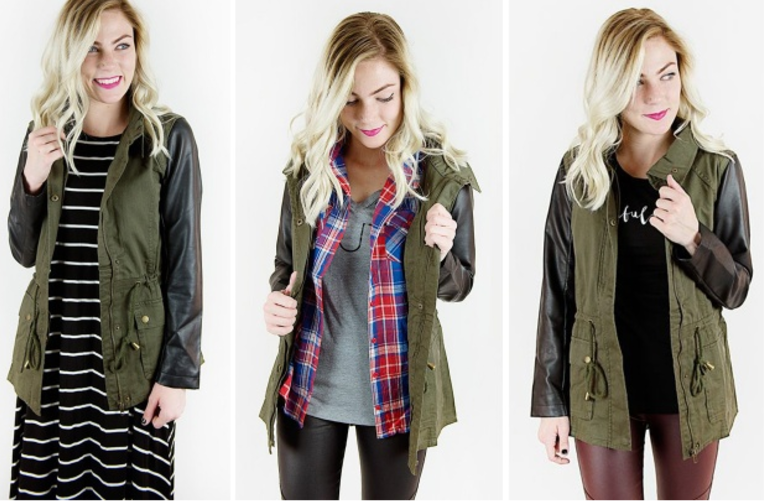 faux-leather-sleeves-military-jacket