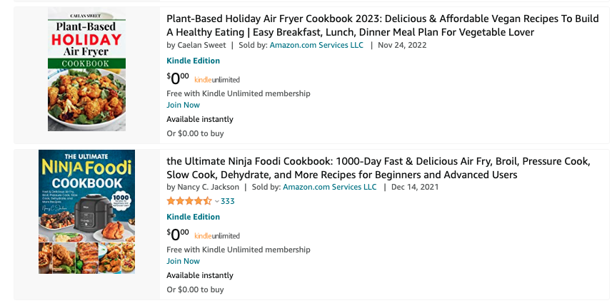 Two free air fryer Kindle cookbooks that you can get for free