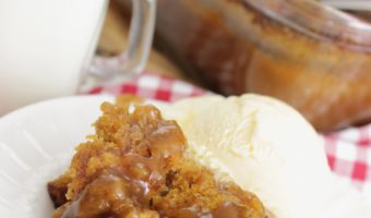 Looking for a delicious pumpkin cake? This is it! And, the oumpkin ice cream sauce that it makes is delicious!