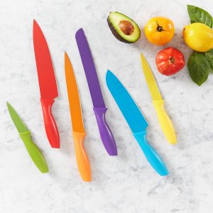AmazonBasics 12-Piece Colored Knife Set