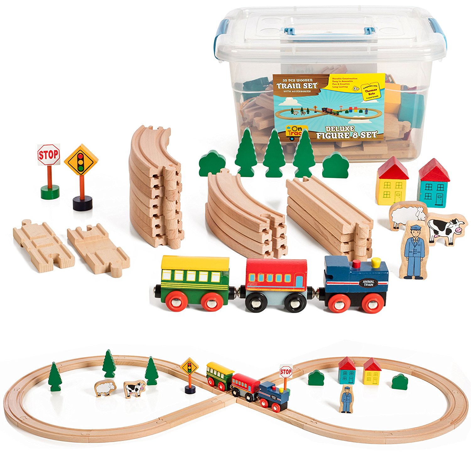 Deluxe Figure 8 Wooden Train Set At A Great Price