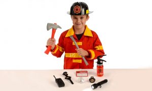Firefighter Costume & Fireman Toys Kit
