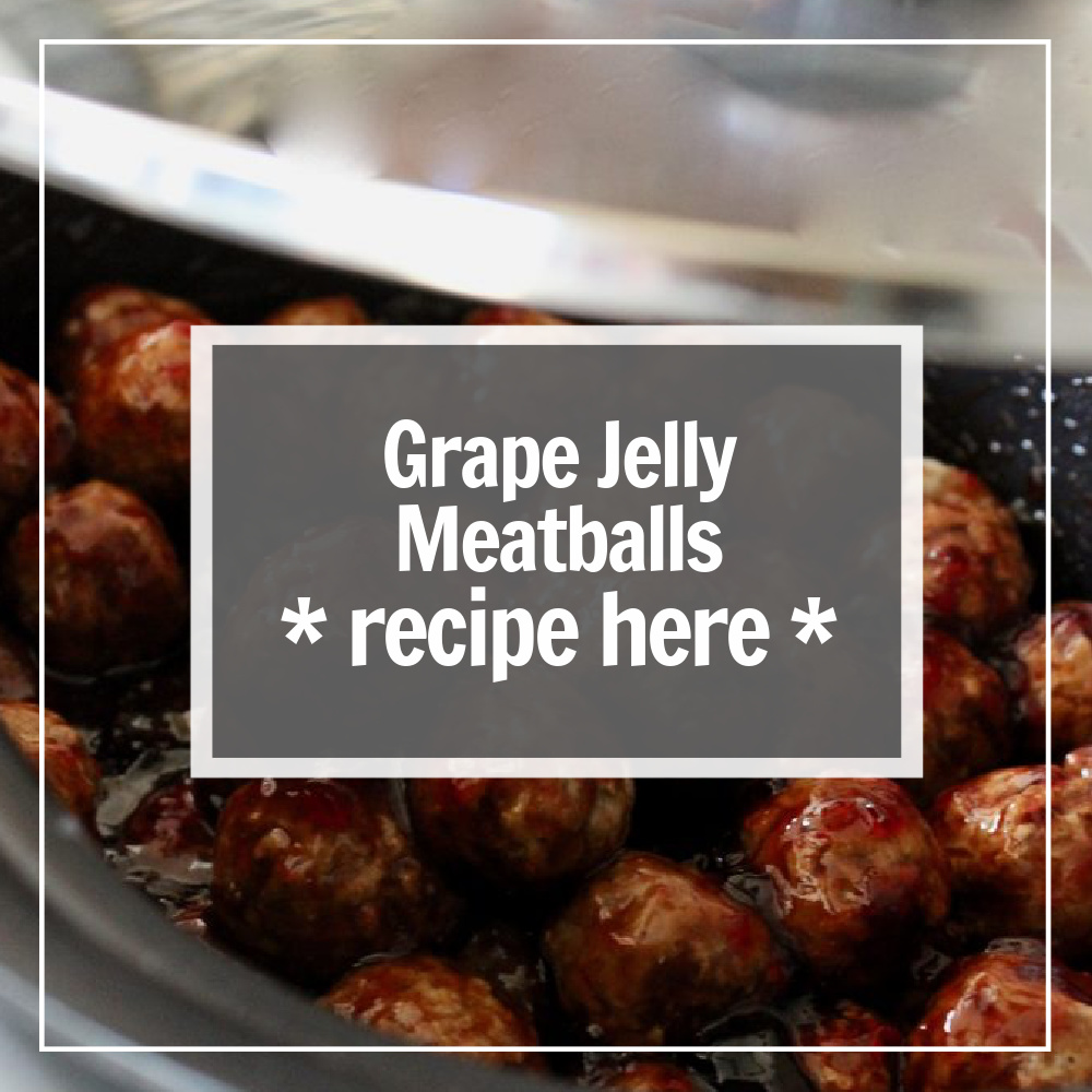 grape jelly and meatballs in a crockpot