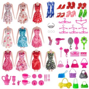 Set of 120 Barbie Clothes and Accessories