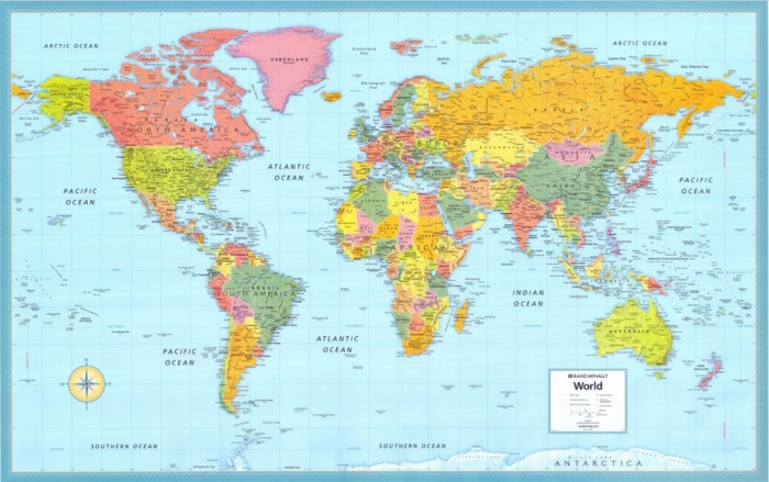 Rand McNally Signature Map Of The World 2 93 Reg 7 99   Rand McNally Signature Map Of The World 