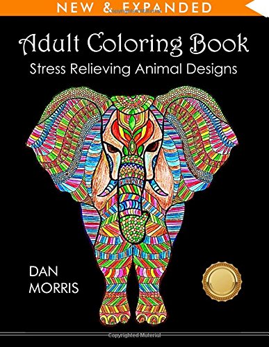 Stress Relieving Animal Designs Adult Coloring Book