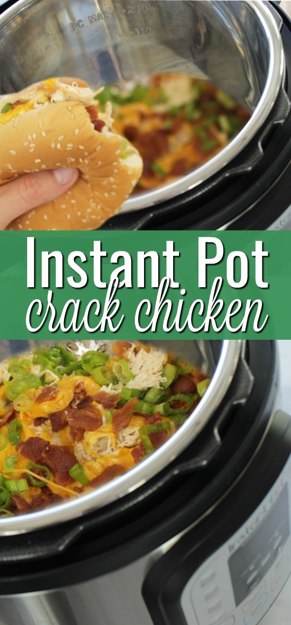 This crack chicken instant pot recipe is our favorite! And, I love that this crack chicken recipe can be served as one of the hot appetizer dips or as a chicken instant pot sandwich! #crackchicken #dinner #instantpot