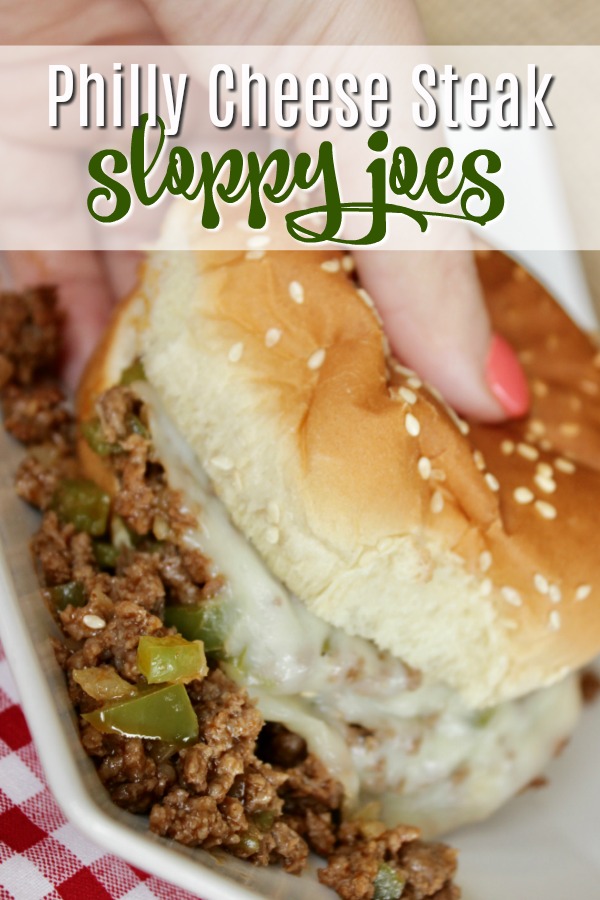 taking a bite from the philly cheese steak sloppy joes