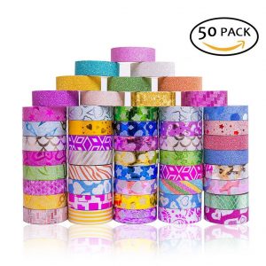 50 Rolls Glitter Washi Masking Tape