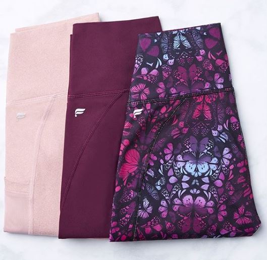 Maroon styles of leggings from Fabletics