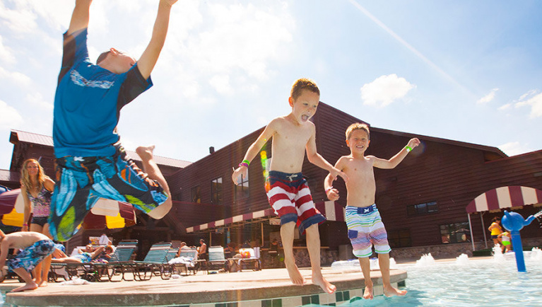 All the things about the Groupon Great Wolf Lodge PA situation starting with boys jumping in the pool