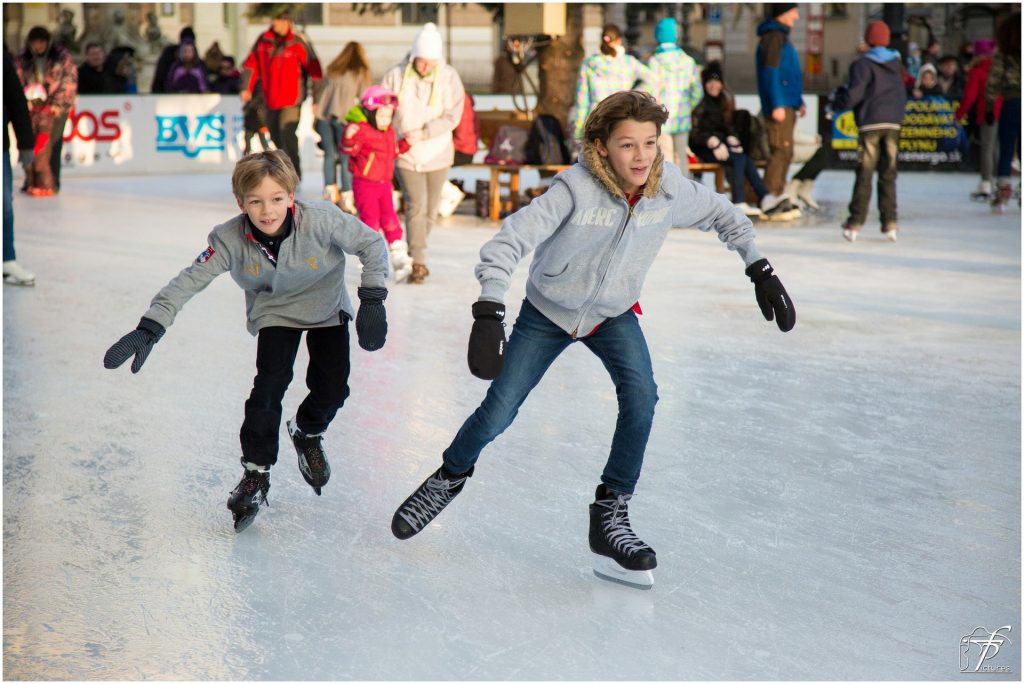 Boys ice skating