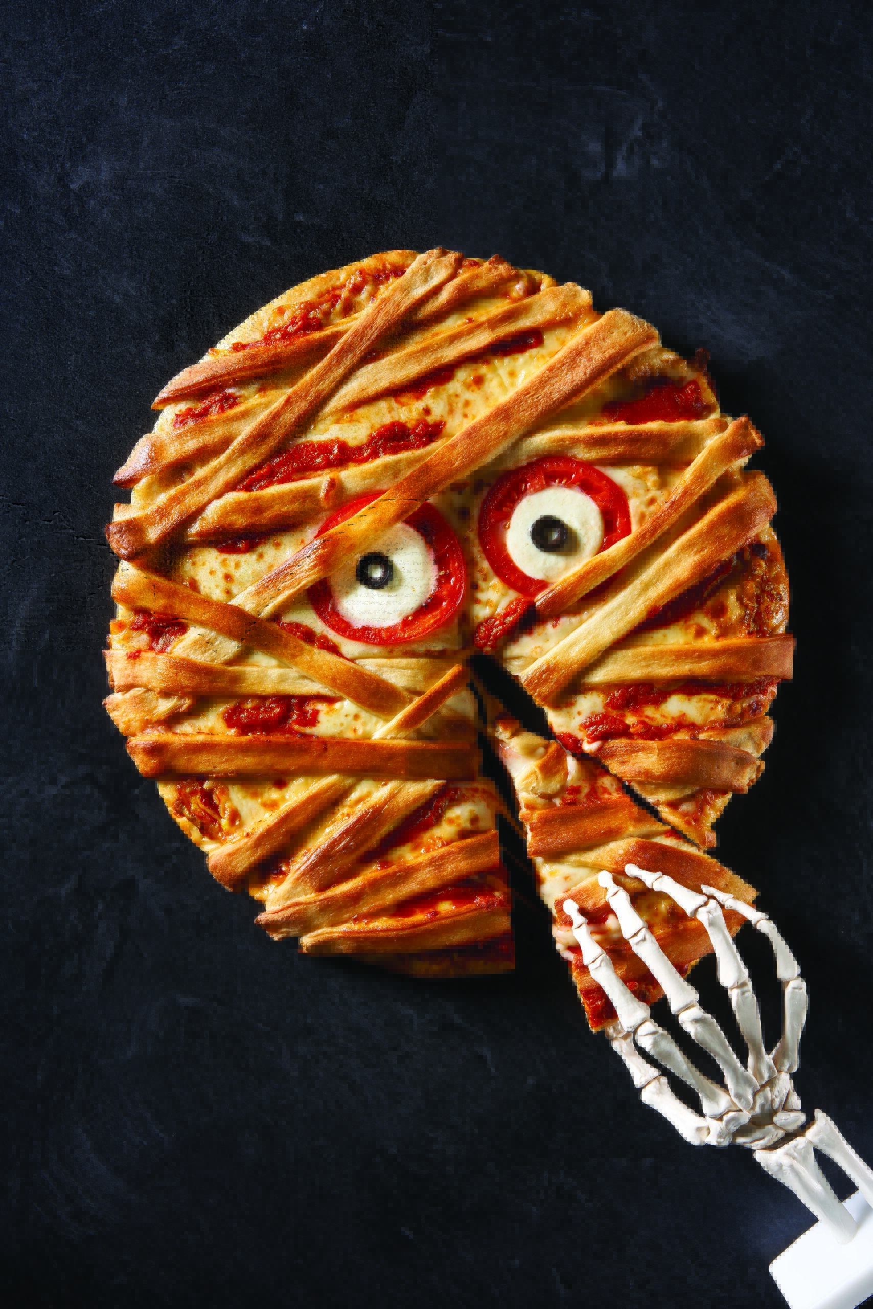 Mummy Pizza for Halloween