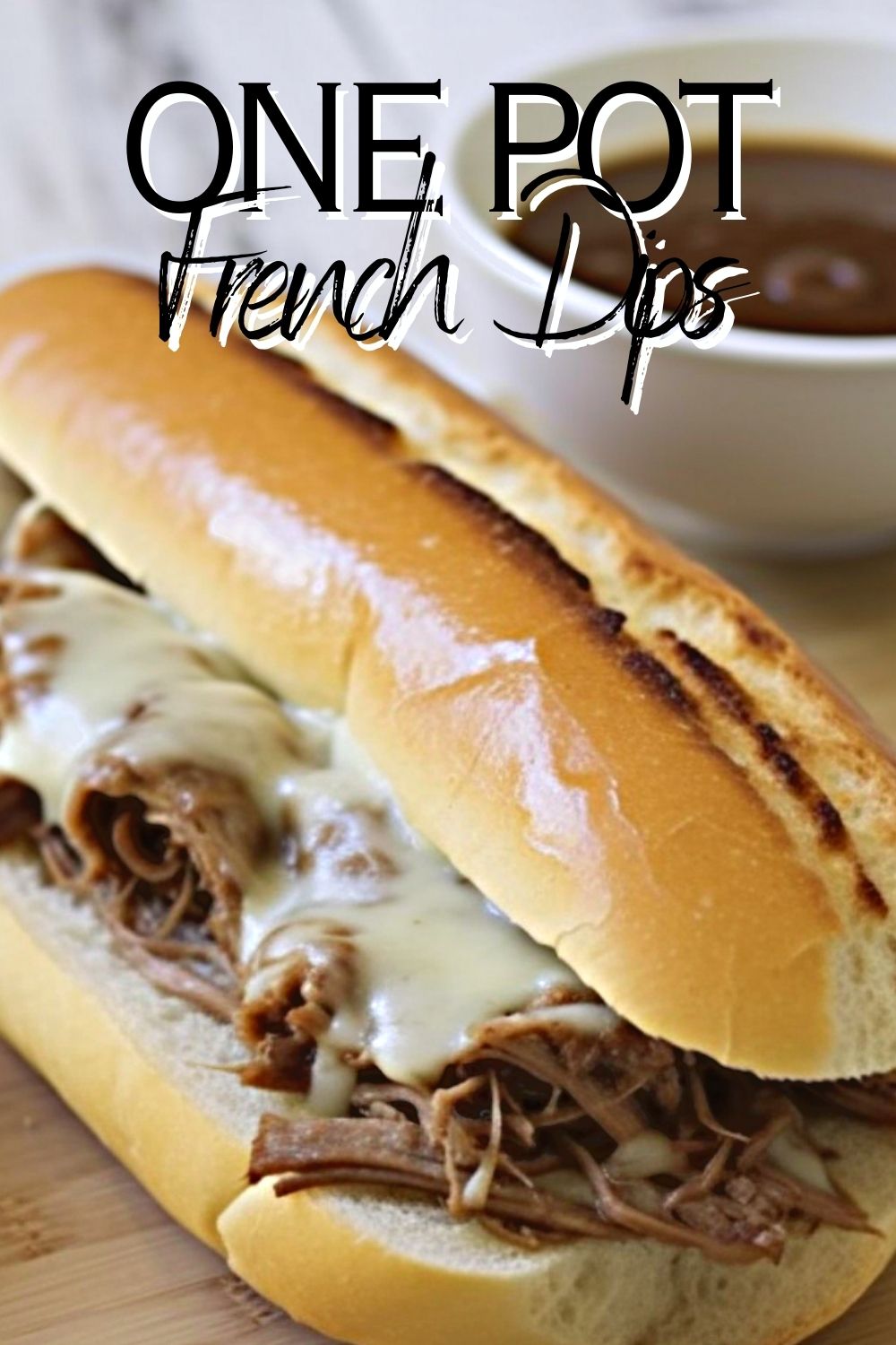 hot french dip sandwich with au jus