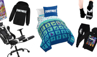 Fortnite birthday gift ideas including a comforter, gaming chair, Fortnite socks and a Fortnite outfit